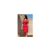 Robe sensuelle et habillée avec maille transparente rouge 